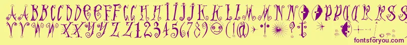 Graffittypunk Font – Purple Fonts on Yellow Background