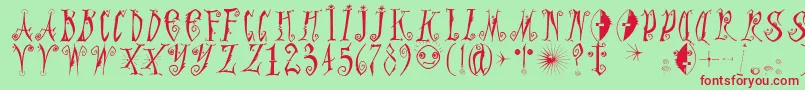 Graffittypunk Font – Red Fonts on Green Background