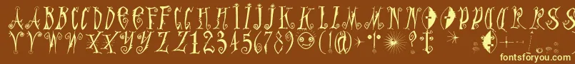Graffittypunk-fontti – keltaiset fontit ruskealla taustalla
