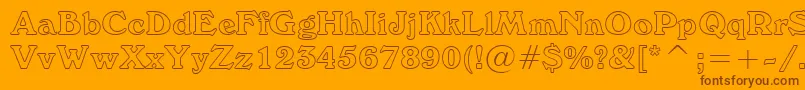 WindsorOutlineBt-Schriftart – Braune Schriften auf orangefarbenem Hintergrund