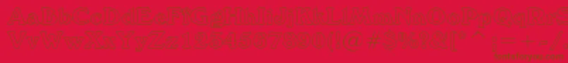 WindsorOutlineBt-Schriftart – Braune Schriften auf rotem Hintergrund