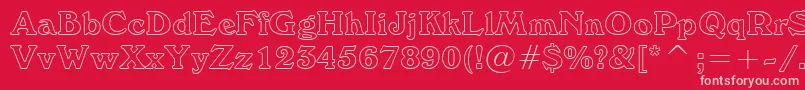 WindsorOutlineBt Font – Pink Fonts on Red Background