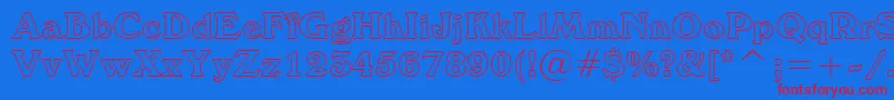 WindsorOutlineBt Font – Red Fonts on Blue Background