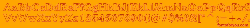 WindsorOutlineBt-Schriftart – Rote Schriften auf orangefarbenem Hintergrund