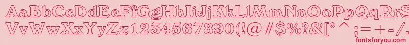 WindsorOutlineBt Font – Red Fonts on Pink Background