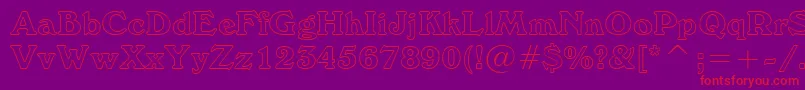 WindsorOutlineBt Font – Red Fonts on Purple Background