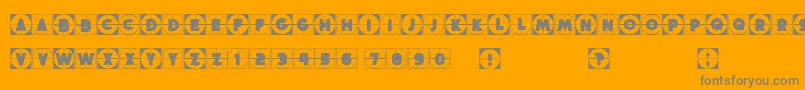 Griddyblocks-Schriftart – Graue Schriften auf orangefarbenem Hintergrund