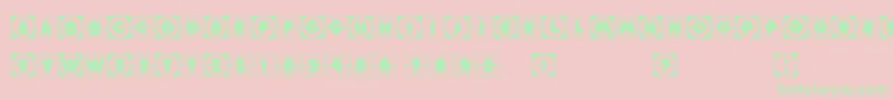 フォントGriddyblocks – ピンクの背景に緑の文字
