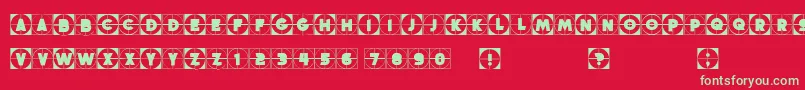 Griddyblocks Font – Green Fonts on Red Background