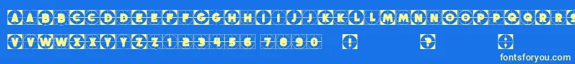 Griddyblocks-Schriftart – Gelbe Schriften auf blauem Hintergrund