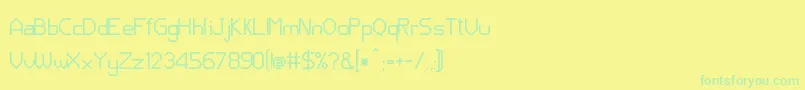 Czcionka JdNeos – zielone czcionki na żółtym tle