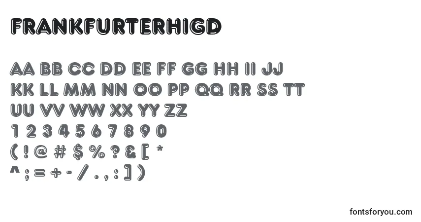 Fuente Frankfurterhigd - alfabeto, números, caracteres especiales