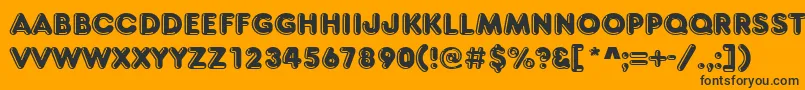 Frankfurterhigd-Schriftart – Schwarze Schriften auf orangefarbenem Hintergrund