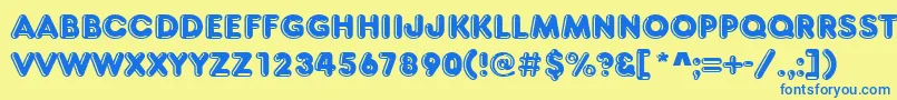 Frankfurterhigd Font – Blue Fonts on Yellow Background