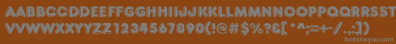 Frankfurterhigd-fontti – harmaat kirjasimet ruskealla taustalla