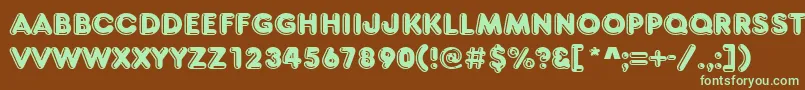 Frankfurterhigd Font – Green Fonts on Brown Background