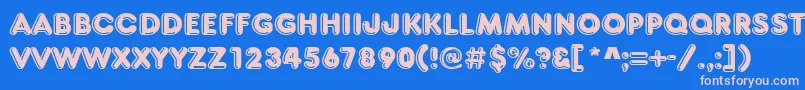 Frankfurterhigd Font – Pink Fonts on Blue Background