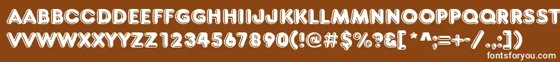 Frankfurterhigd-fontti – valkoiset fontit ruskealla taustalla