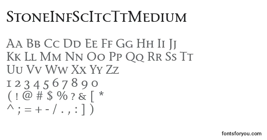StoneInfScItcTtMediumフォント–アルファベット、数字、特殊文字