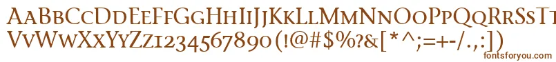 StoneInfScItcTtMedium-fontti – ruskeat fontit valkoisella taustalla