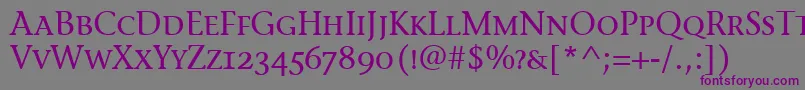 StoneInfScItcTtMedium-fontti – violetit fontit harmaalla taustalla