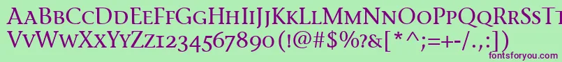 StoneInfScItcTtMedium Font – Purple Fonts on Green Background