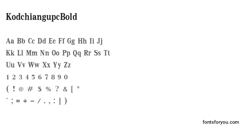 A fonte KodchiangupcBold – alfabeto, números, caracteres especiais