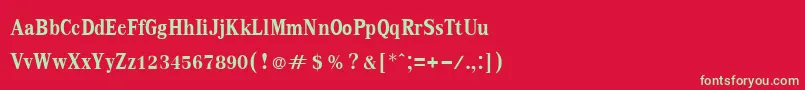 フォントKodchiangupcBold – 赤い背景に緑の文字