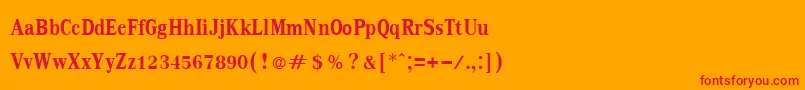 KodchiangupcBold-Schriftart – Rote Schriften auf orangefarbenem Hintergrund