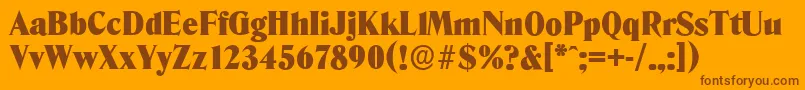 DenverserialBlackRegular-Schriftart – Braune Schriften auf orangefarbenem Hintergrund