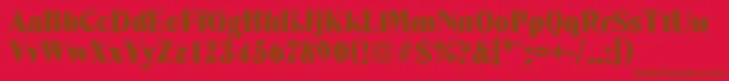 Fonte DenverserialBlackRegular – fontes marrons em um fundo vermelho