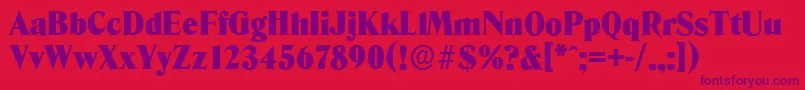 Weitere Informationen zur DenverserialBlackRegular-Schriftart DenverserialBlackRegular-Schriftart – Violette Schriften auf rotem Hintergrund