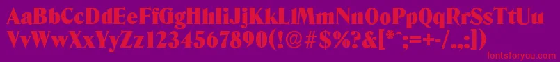 DenverserialBlackRegular Font – Red Fonts on Purple Background