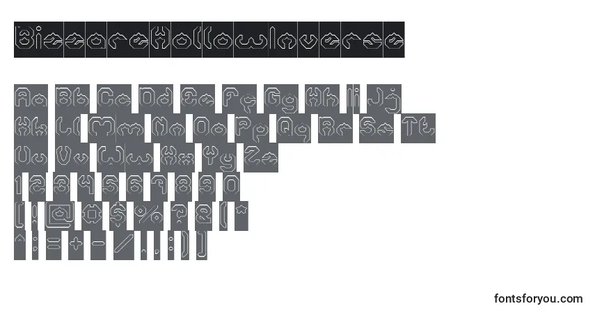 BizzareHollowInverse Font – alphabet, numbers, special characters
