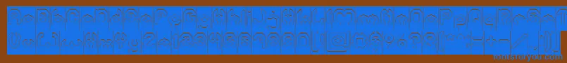BizzareHollowInverse Font – Blue Fonts on Brown Background