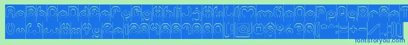 BizzareHollowInverse Font – Blue Fonts on Green Background