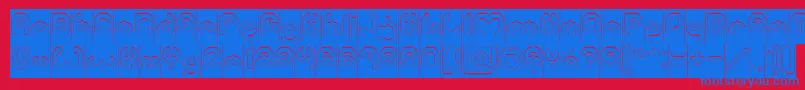 BizzareHollowInverse Font – Blue Fonts on Red Background