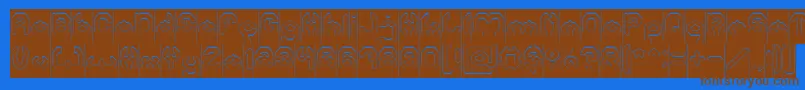 BizzareHollowInverse Font – Brown Fonts on Blue Background