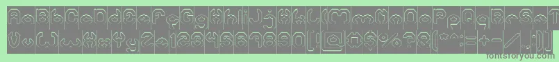 BizzareHollowInverse Font – Gray Fonts on Green Background