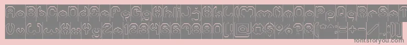BizzareHollowInverse Font – Gray Fonts on Pink Background
