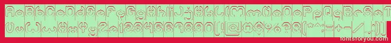BizzareHollowInverse Font – Green Fonts on Red Background