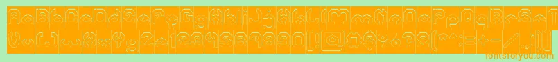 BizzareHollowInverse Font – Orange Fonts on Green Background