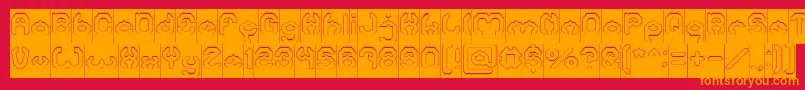 BizzareHollowInverse Font – Orange Fonts on Red Background