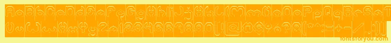 BizzareHollowInverse Font – Orange Fonts on Yellow Background