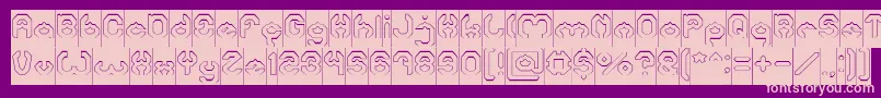 BizzareHollowInverse Font – Pink Fonts on Purple Background