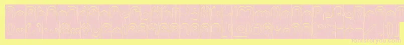 BizzareHollowInverse Font – Pink Fonts on Yellow Background