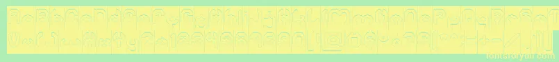 BizzareHollowInverse Font – Yellow Fonts on Green Background