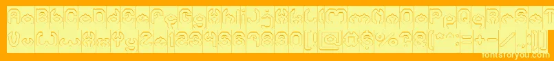 BizzareHollowInverse Font – Yellow Fonts on Orange Background