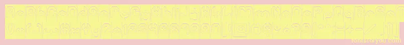 BizzareHollowInverse Font – Yellow Fonts on Pink Background