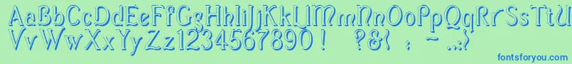 CasuaS Font – Blue Fonts on Green Background